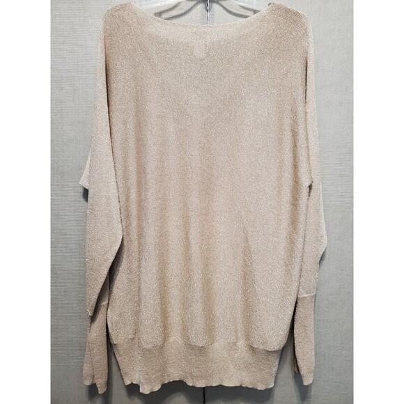 Chico's Gold Shimmer Draped Neck Long Sleeve Sweater Tunic Size 4 (XXL) NWT - Picture 5 of 8